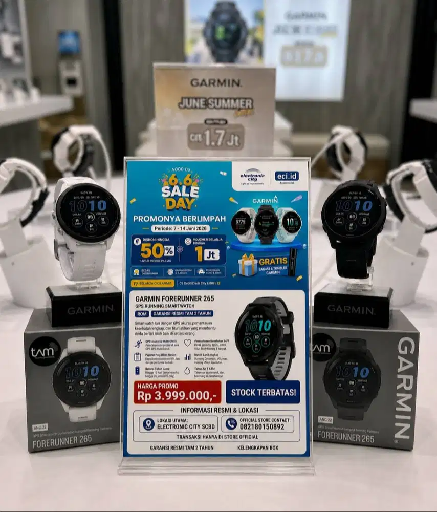 GARMIN FORERUNNER 265 NEW - GARANSI RESMI TAM