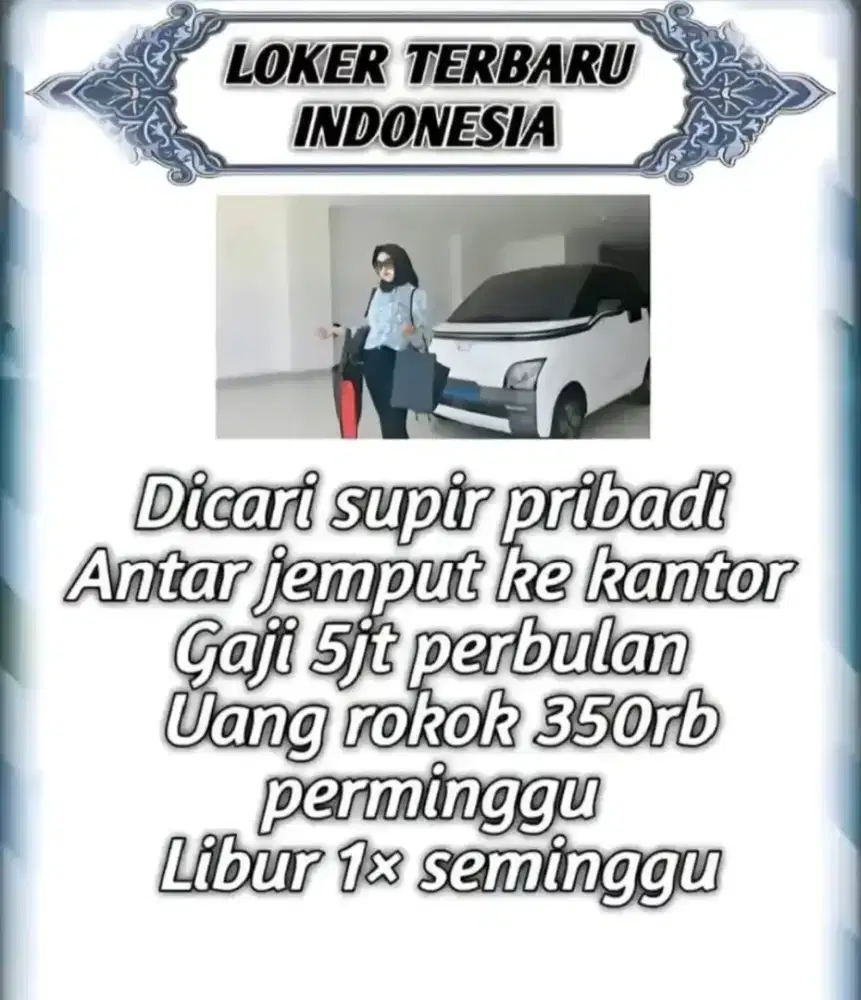 Penerimaan loker supir pribadi