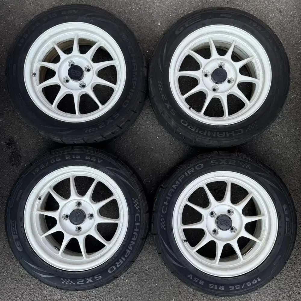 [RARE] Velg Enkei ES Tarmac R15 4x100 Original Japan + Ban