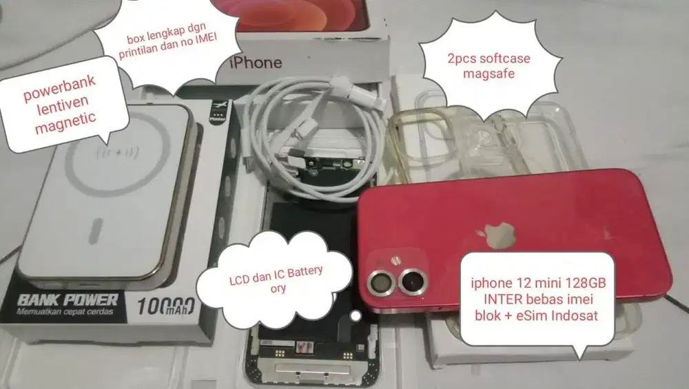 Iphone 12 mini 128/inter bebas blok imei dgn eSim indosat