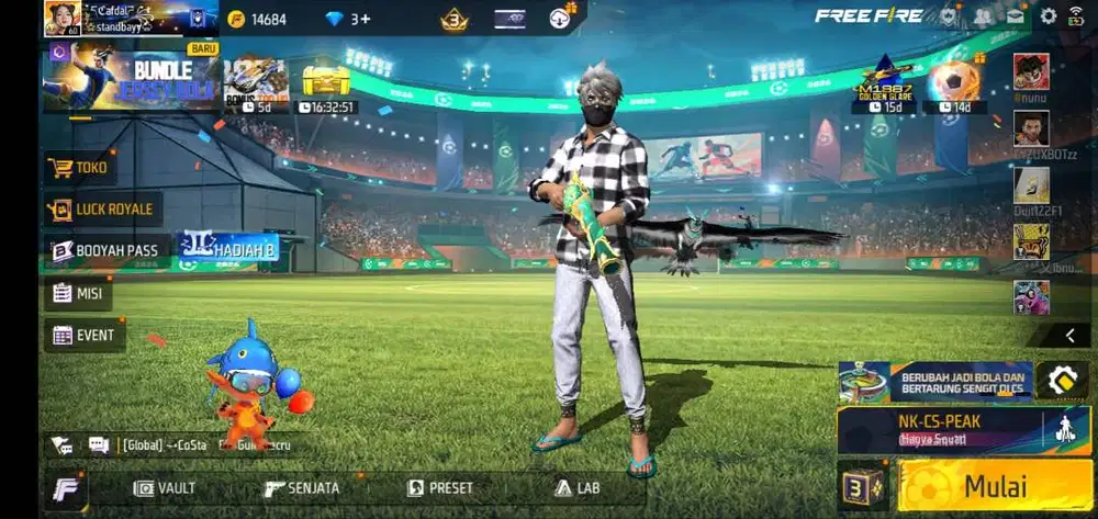 AKUN FREE FIRE SG TROMPET V280