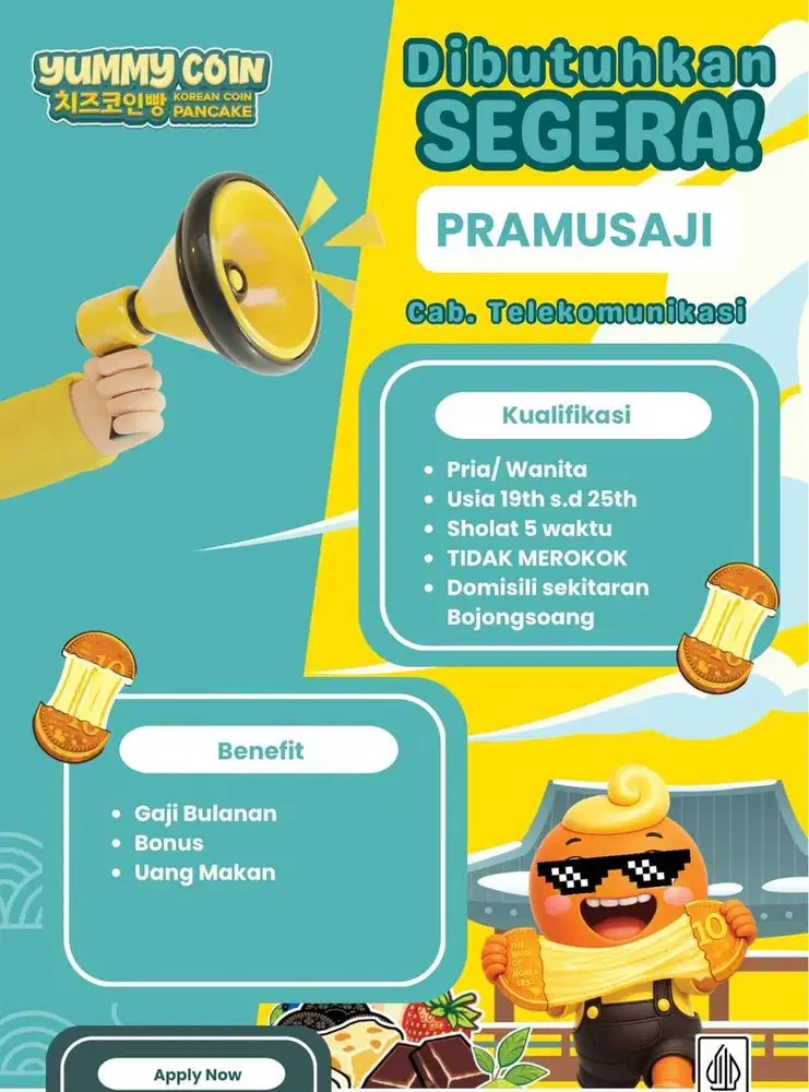 Loker yummy coin dan chicken crunchy roll
