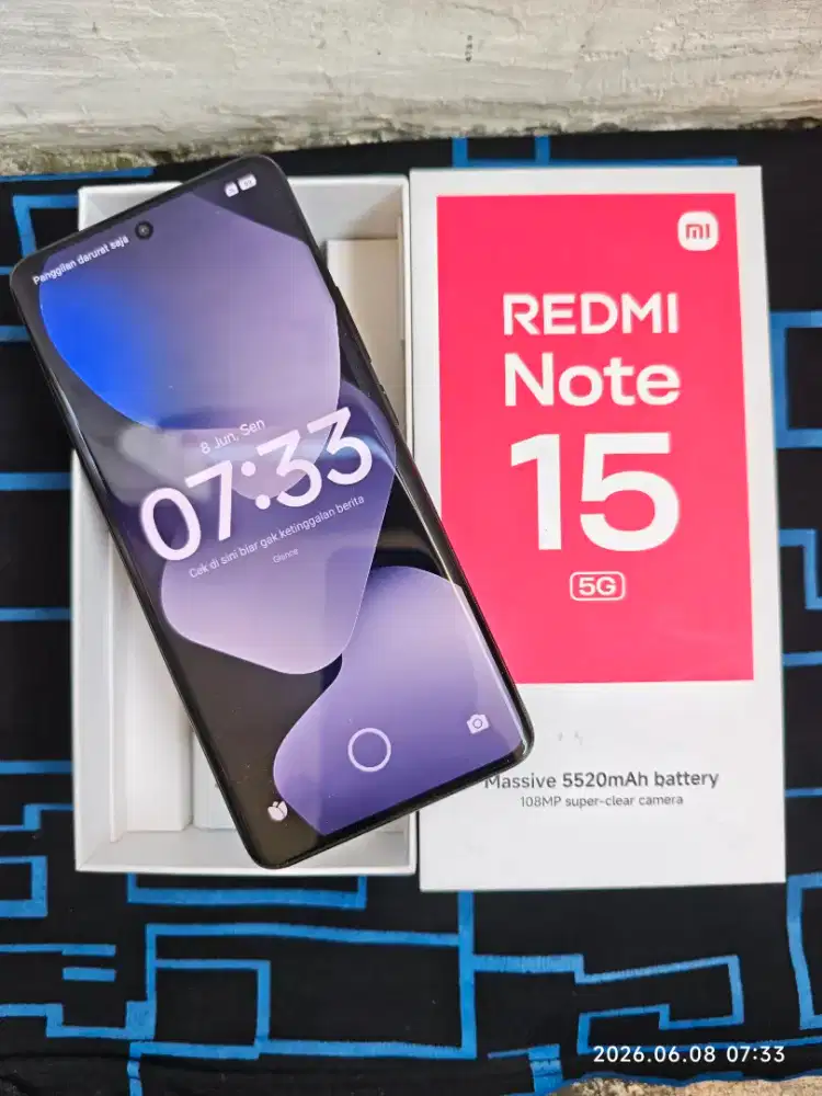Redmi Note 15 5G 12/512 Fullset ori segwl mulus garansi ON 2027