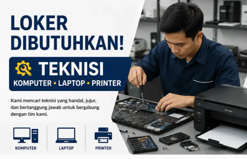 Loker Teknisi komputer laptop printer panggilan berpengalaman