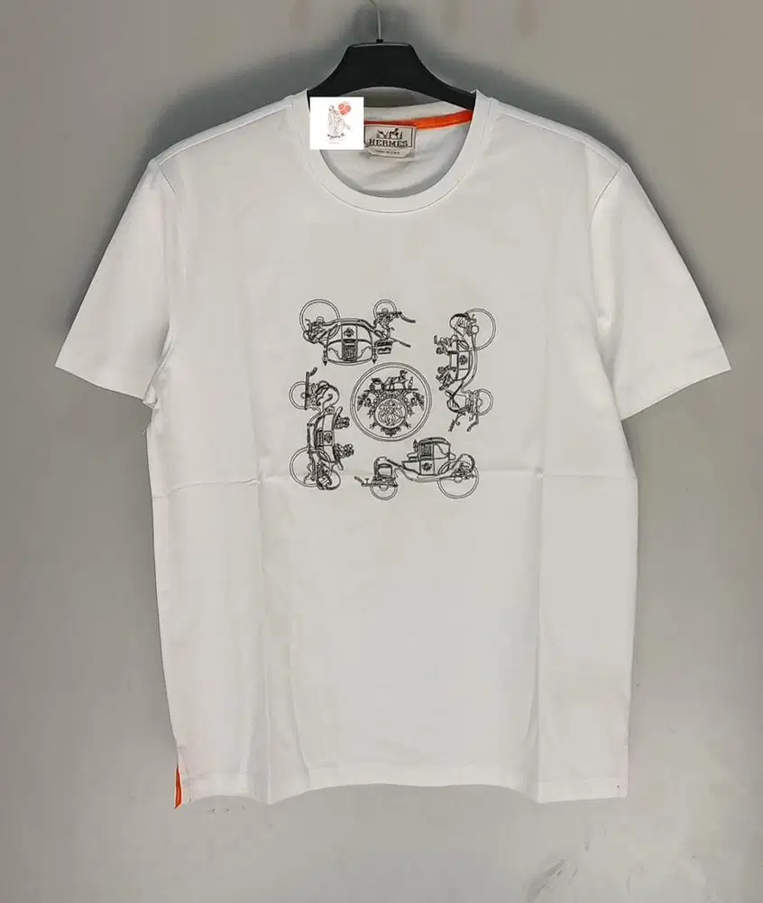 HERMES EMBROIDERED WHITE TSHIRT