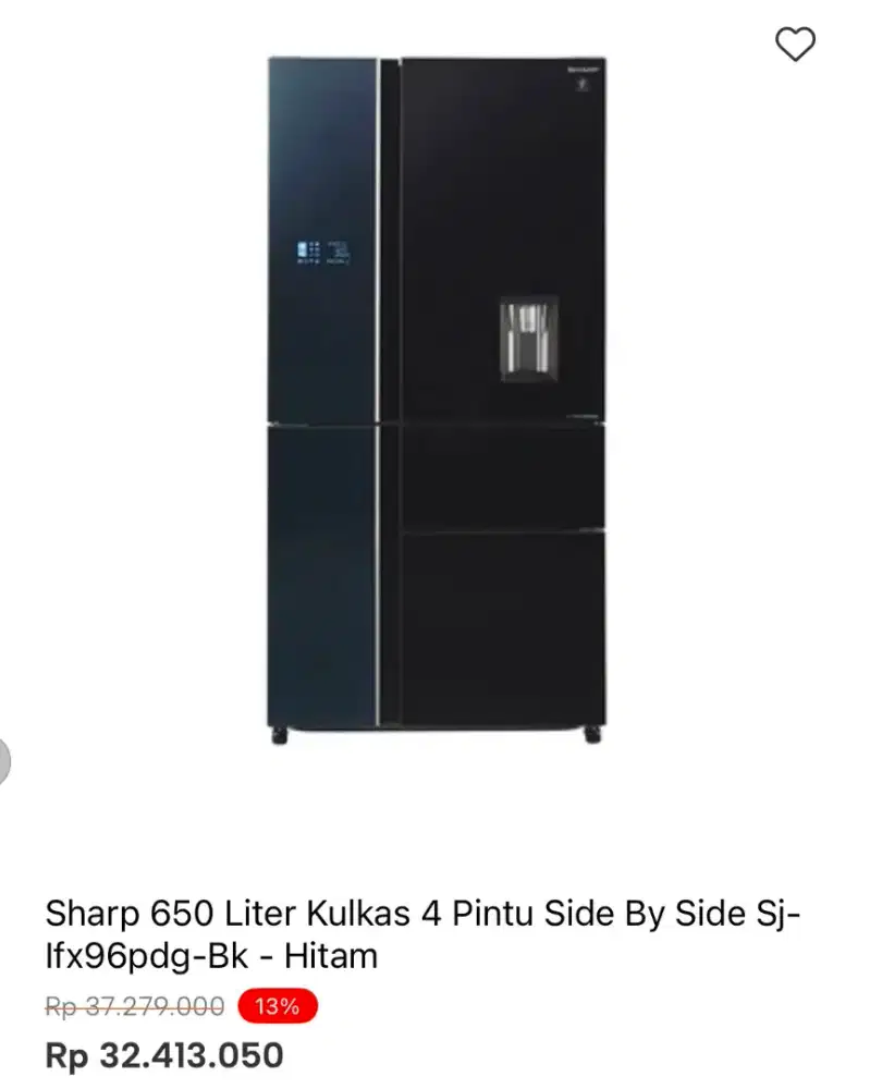 KULKAS SHARP SBS 5 PINTU IFX96PDG-BK