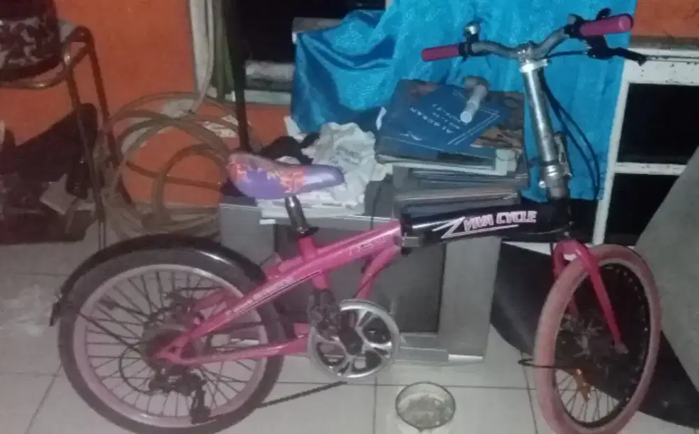 Sepeda Lipat Anak Uk 20 Black Pink