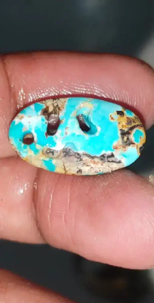 Batu pirus Persia motif lillah combong