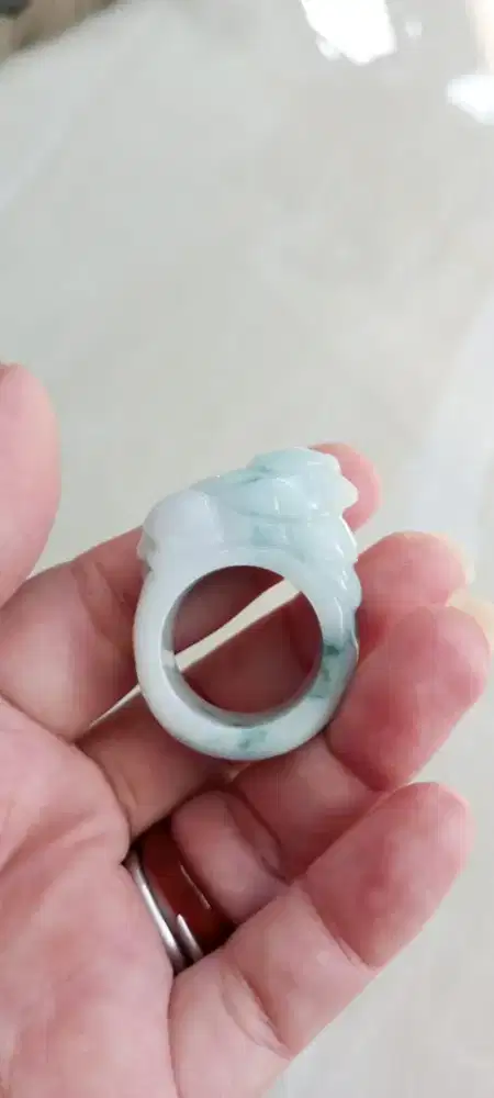 Cincin ukir pixiu batu giok burma type A