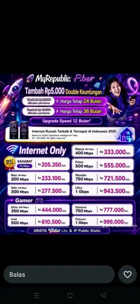 Bantar Gebang Bekasi Promo internet myrepublic WiFi Myrepublic