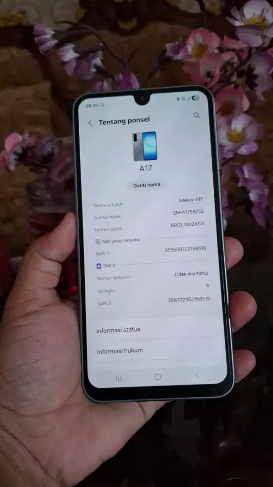 Di jual cepat hp Samsung a17 pemakaian anak 2 bulan