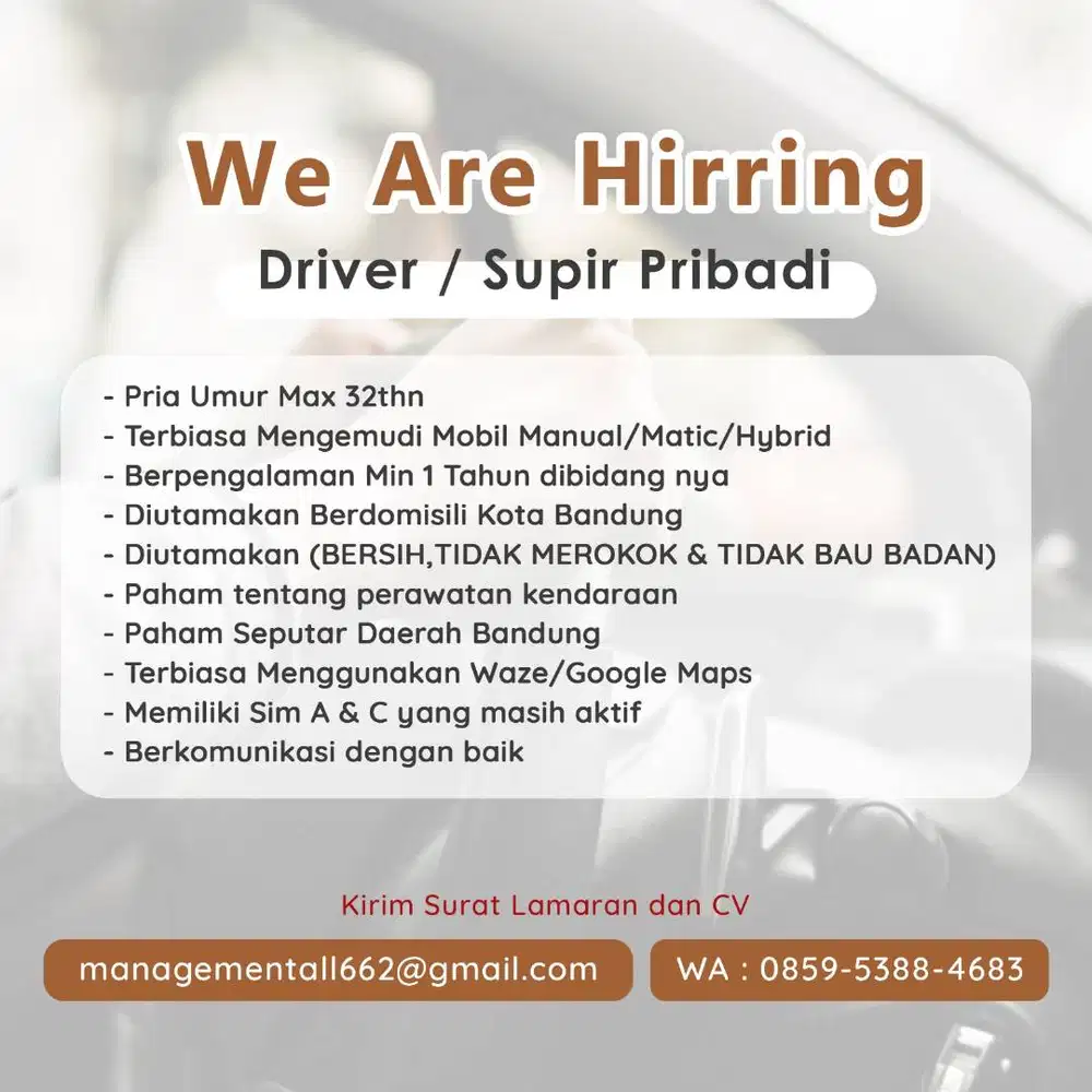 DRIVER MOBIL PRIBADI