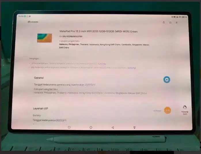 Huawei MatePad Pro 12.2 (2025) Garansi Huawei Februari 2027
