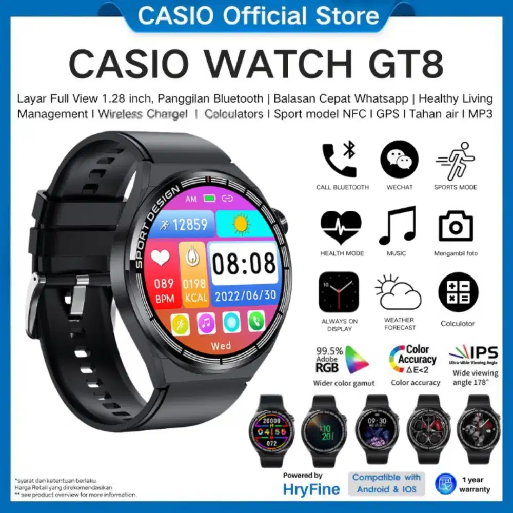 Casio SmartWatch GT8 with 2.1HD AMOLED Display