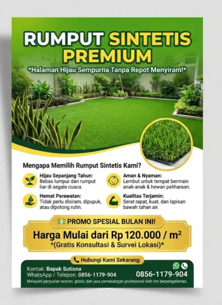 Rumput Sinteti Untuk Taman Modern