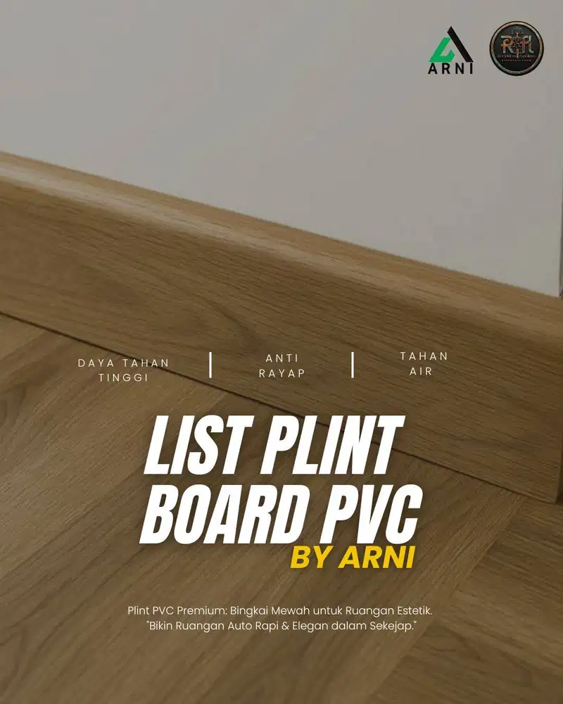 List Plint PVC Solid by ARNI/ Tebal 2.4m per-batang/ List Plint Anti R