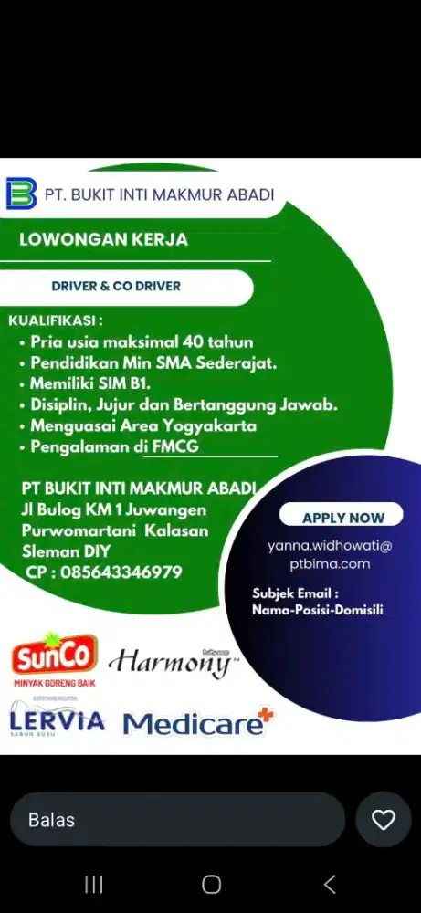 Lowongan driver