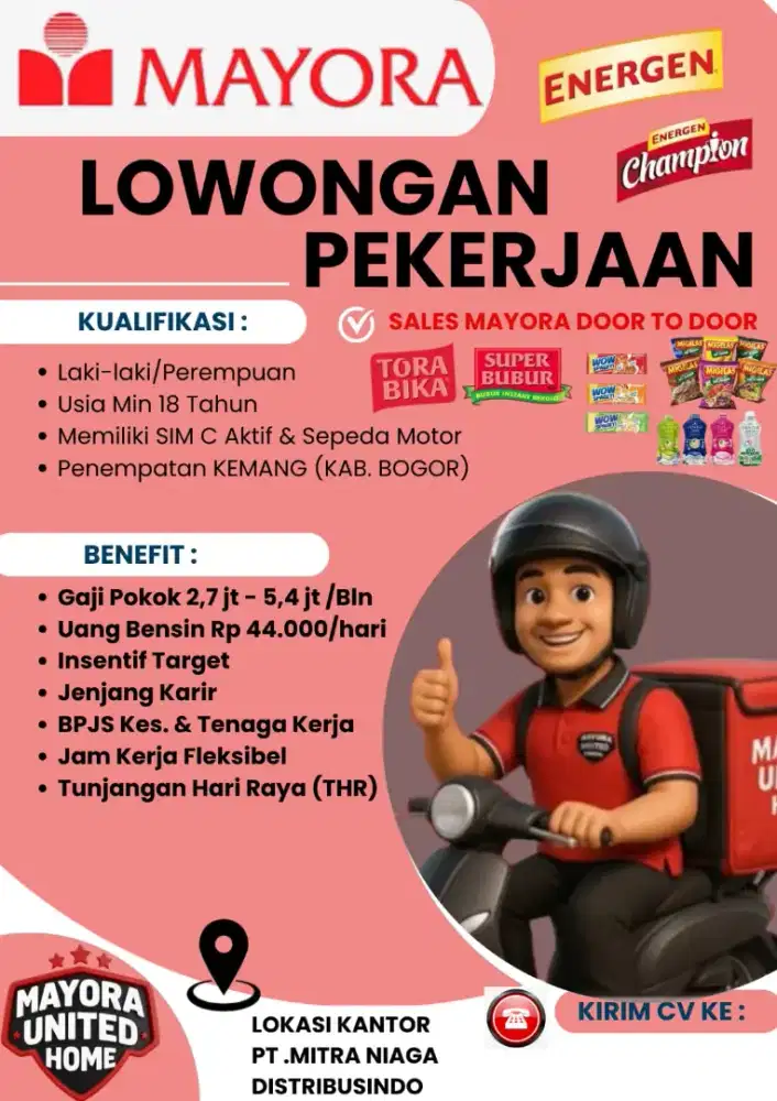 Lowongan kerja Sales Mayora