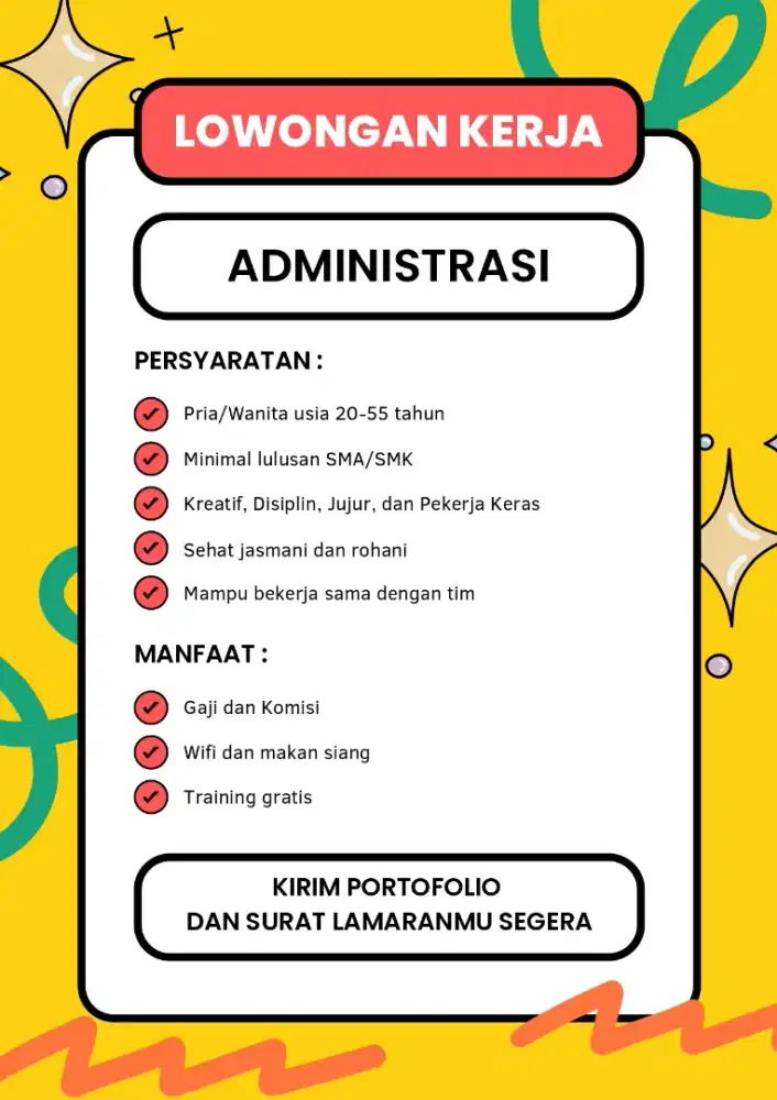 LOWONGAN KERJA ADMINISTRASI