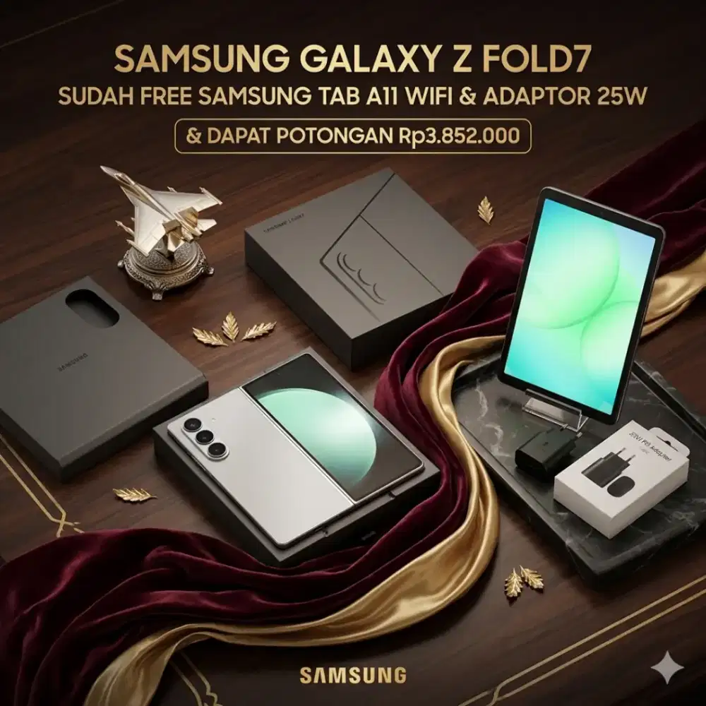 Samsung Z Fold7 12/256 dapatkan Free Tab A11 Wifi & Adaptor 25W