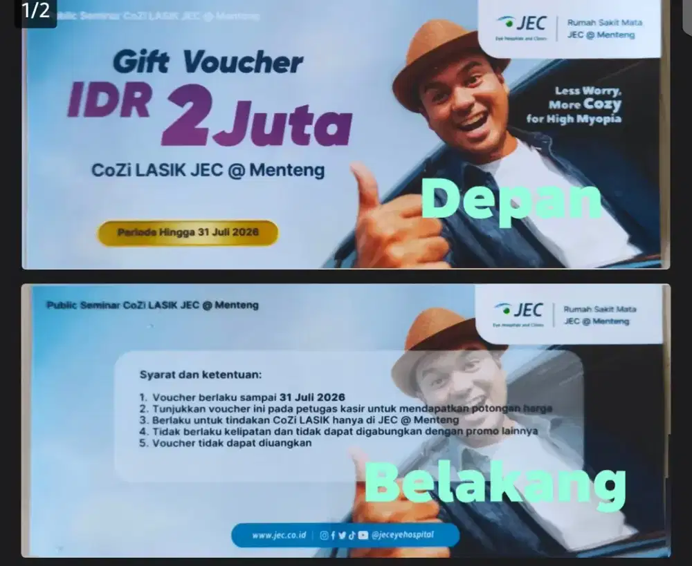 Voucher Potongan Cozy Lasik JEC