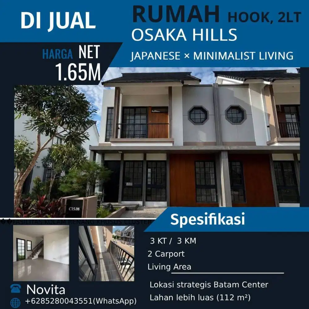 1 Unit Rumah Hook OSAKA HILLS Batam Center