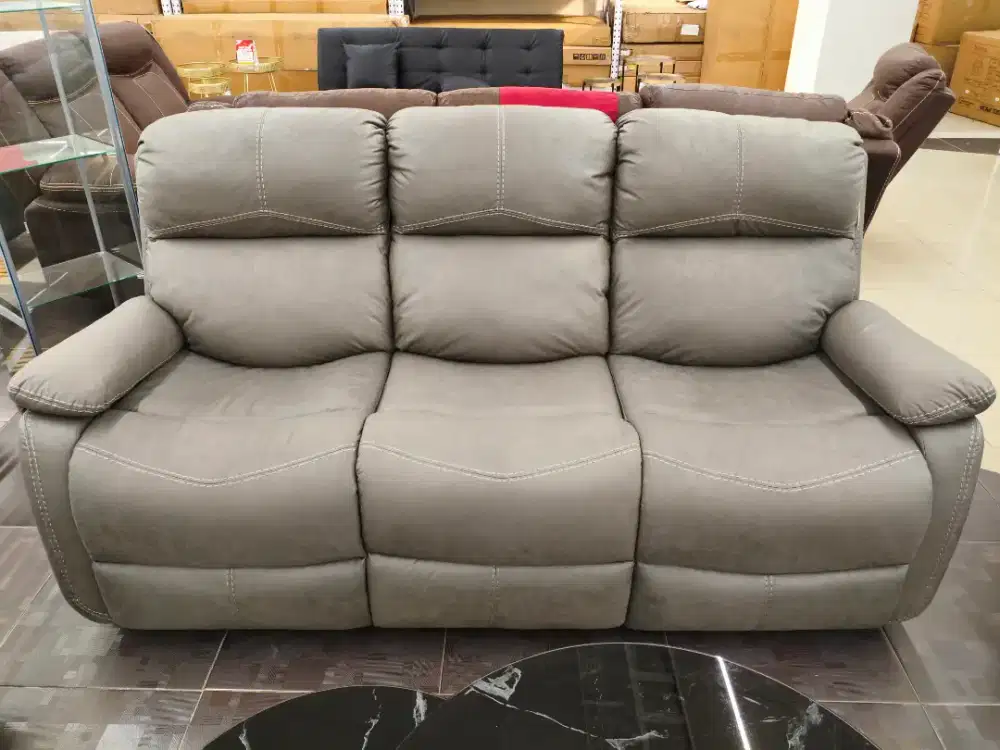 Sofa Recliner Nathan 3 Dudukan Abu-Abu