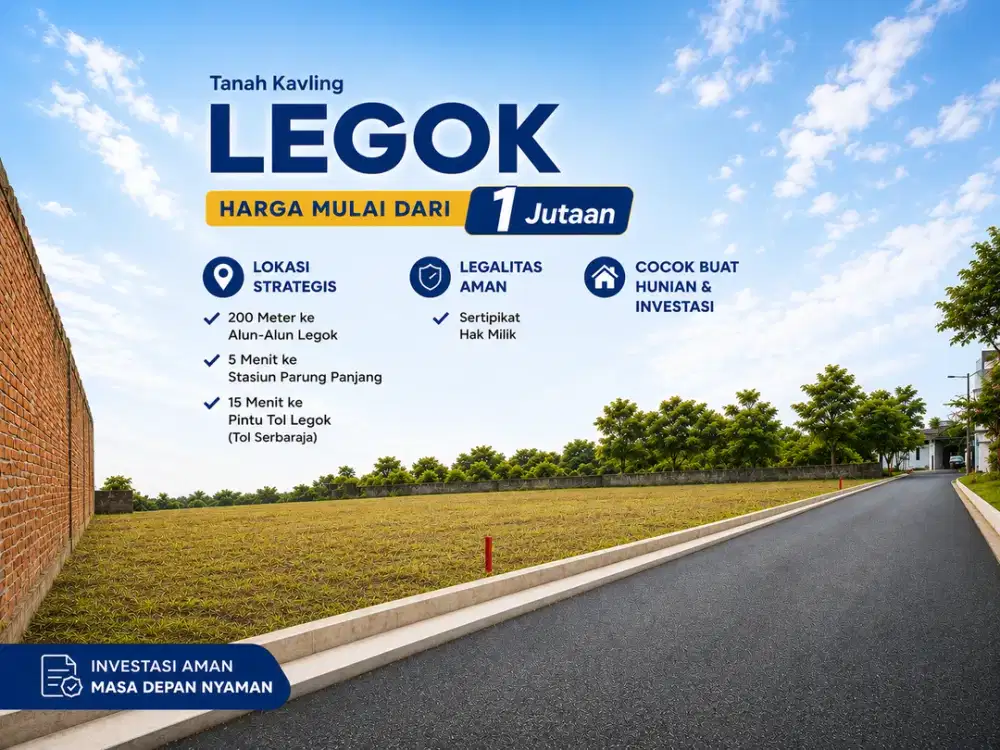 Kavling Murah 1 Jt-an Dekat Pintu Tol Legok, Terima SHM per Unit