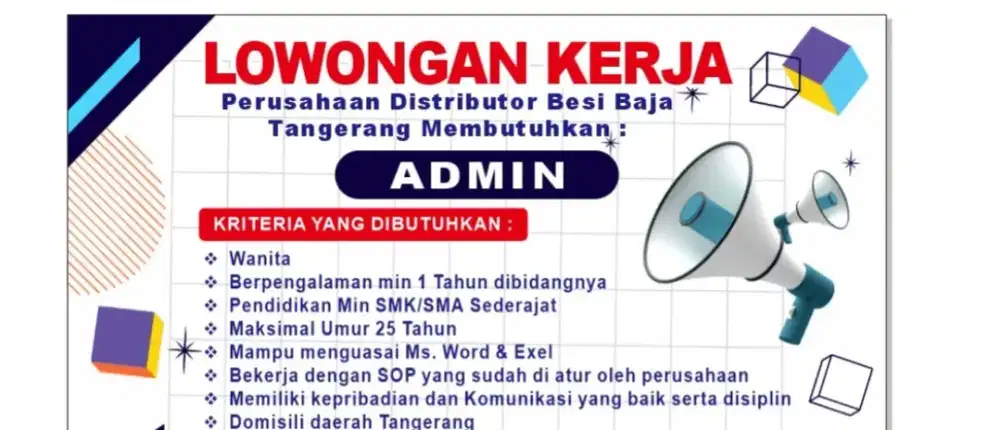 Lowongan Kerja  Admin