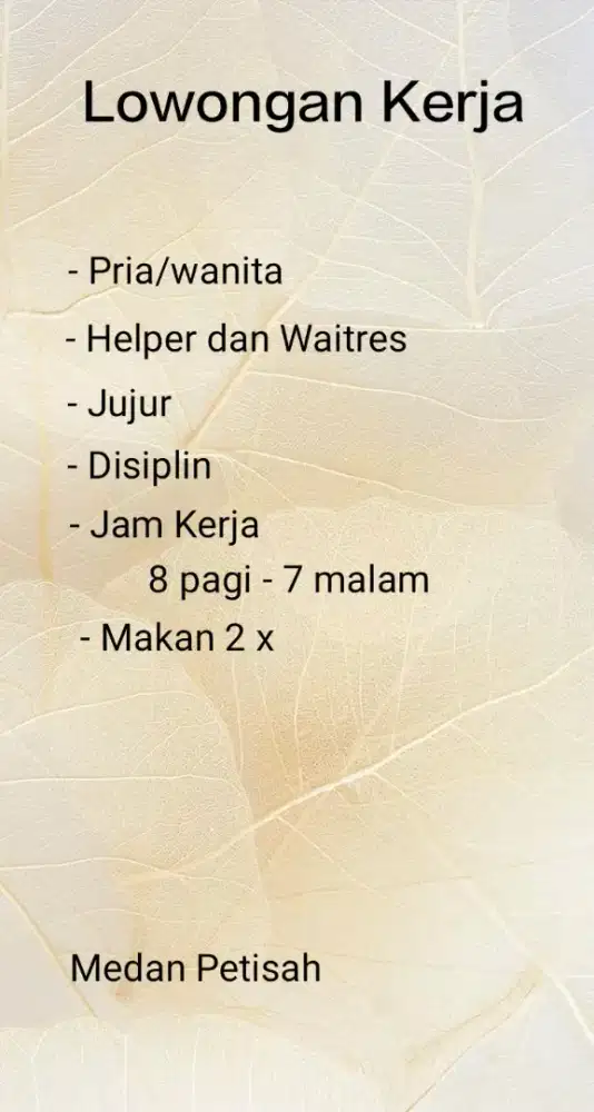 Lowongan kerja rumah makan