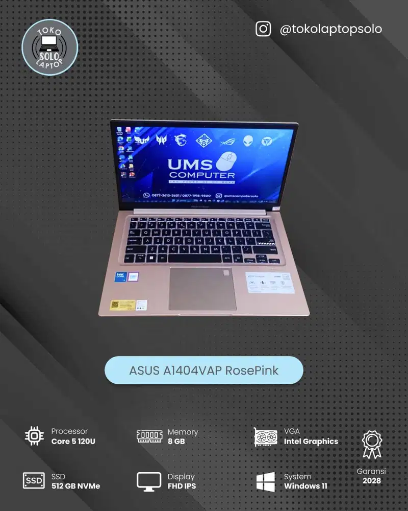 ASUS VIVOBOOK A1404VAP CORE 5 120U Ram 8GB SSD 512GB FHD IPS