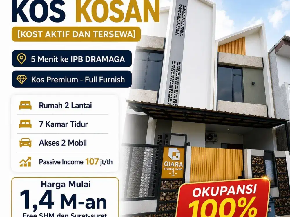 Jual Rumah Kost Full Isi – 5 Menit IPB Dramaga
