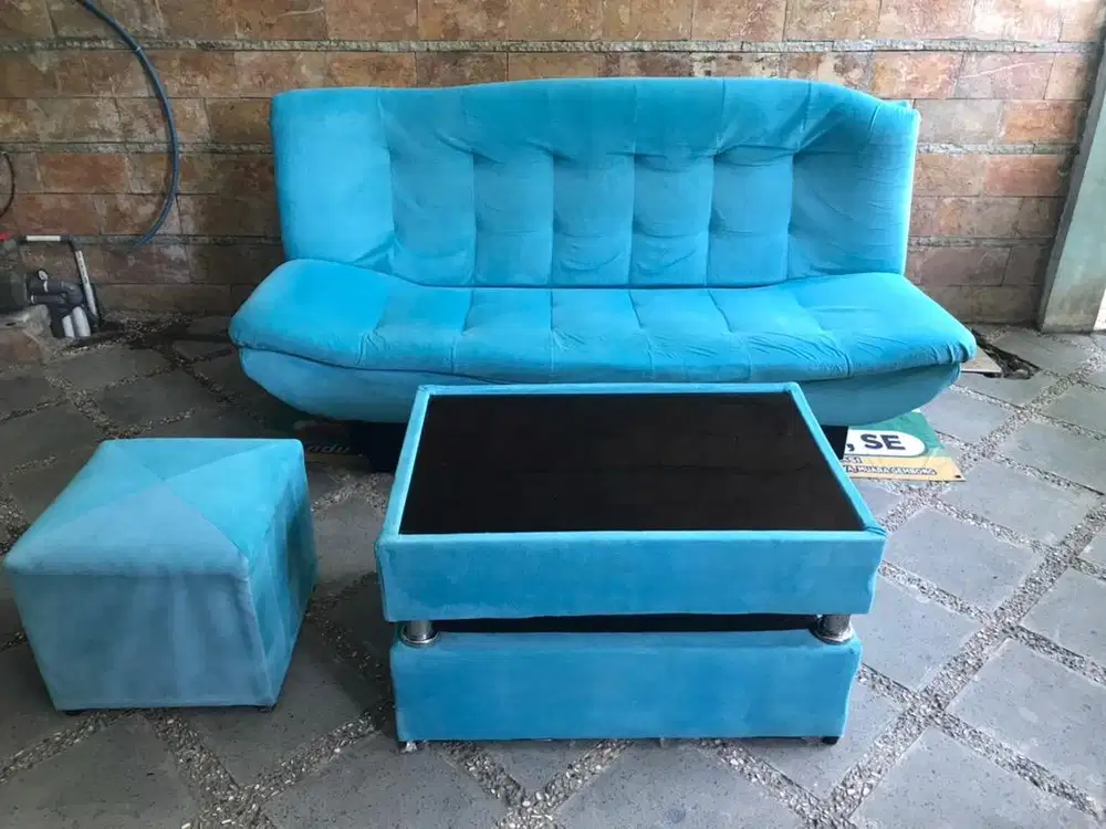 Sofa bed jumbo paket meja dan kursi