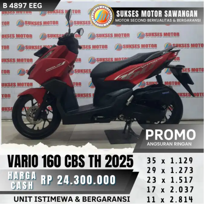 MULUS HONDA VARIO 160 CBS TH 2025 MERAH BISA CASH KREDIT BERGARANSI