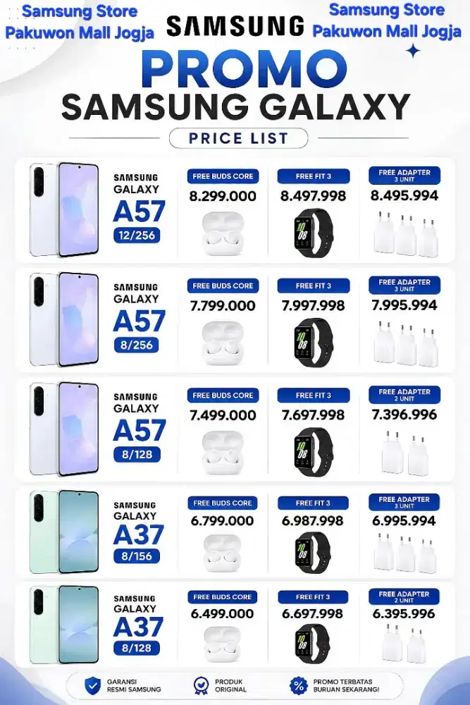 Samsung Galaxy A57 free Buds Core