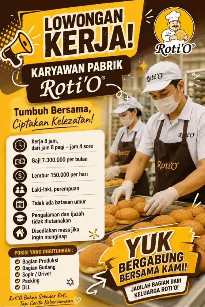 Loker karyawan roti o