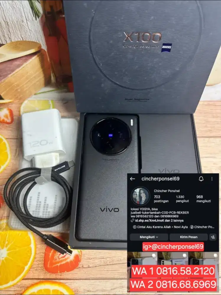 Jual hp vivo x100 12/256 istimewa garansi masih AKTIF
