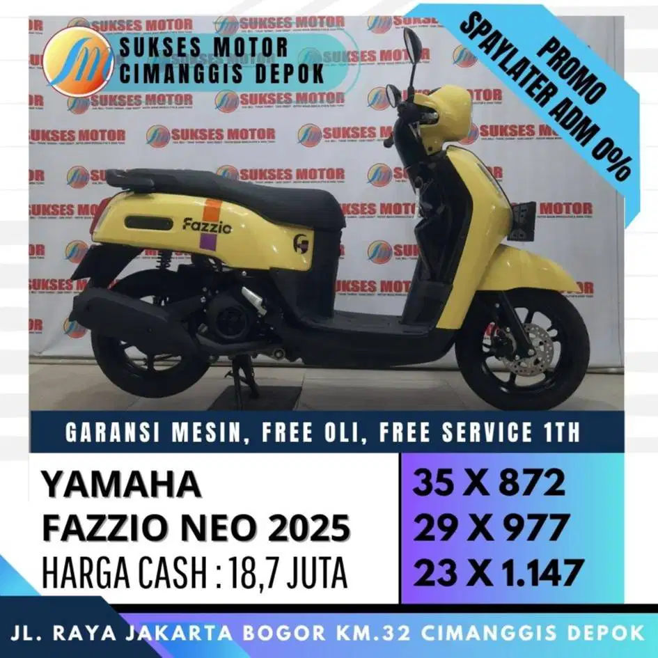 YAMAHA FAZZIO NEO 2025 MULUS CASH KREDIT CC PAYLATER FREE SERVICE 1TH