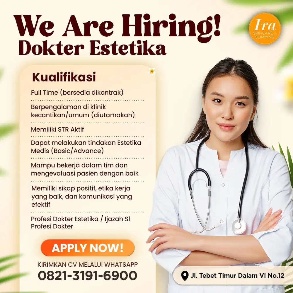Dokter Estetika Full Time untuk Ira Skincare & Slimming