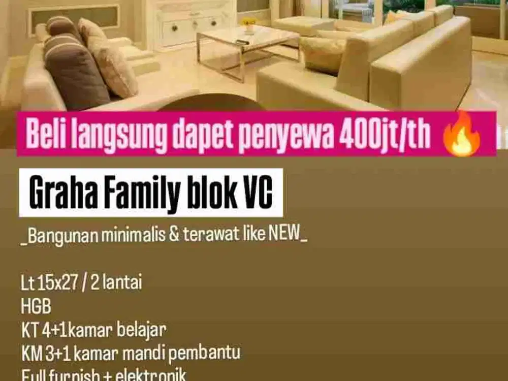 Graha Famili Luxury blok VC. Dekat nashos. SBY barat
