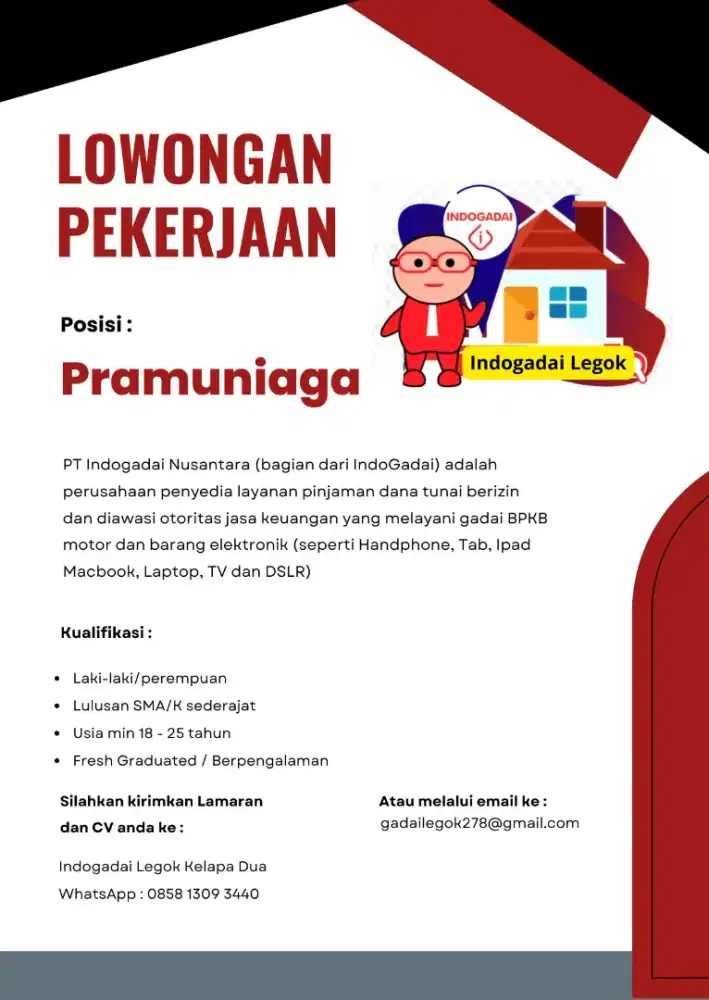 Lowongan pekerjaan Pramuniaga