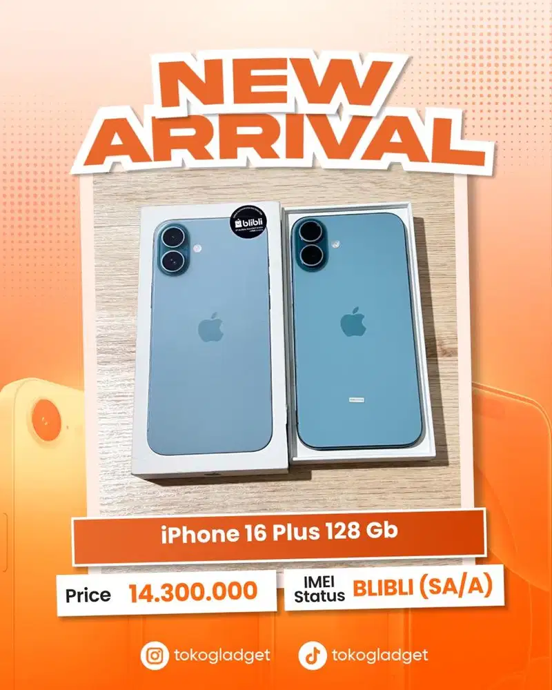 iPhone 16 Plus 128 Gb ex IBOX/BLIBLI