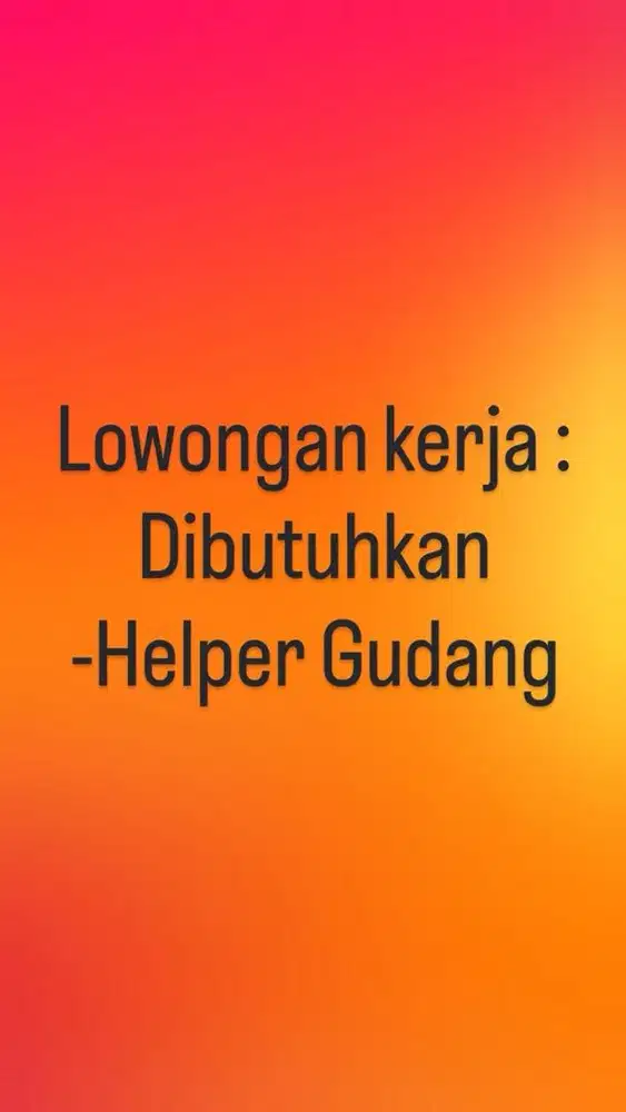 Loker Helper Gudang
