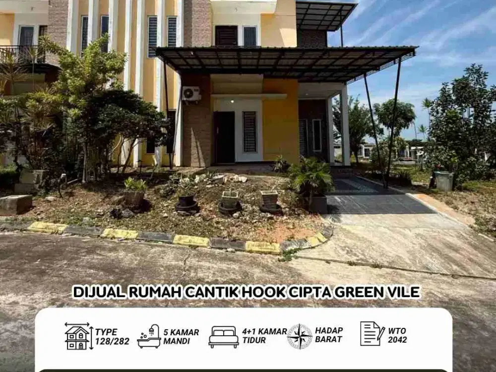 Dijual rumah 2 lantai Hook Cipta green vile tembesi sagulung