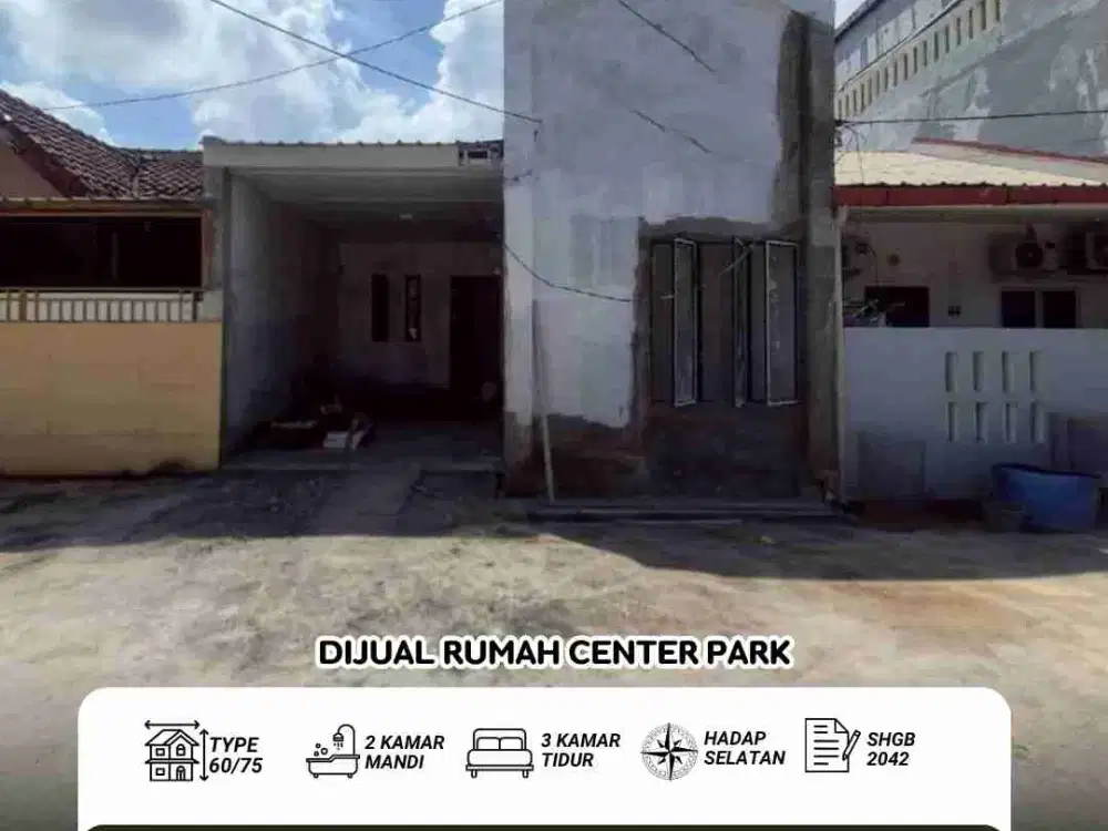Dijual Rumah 1 lantai center park batam center