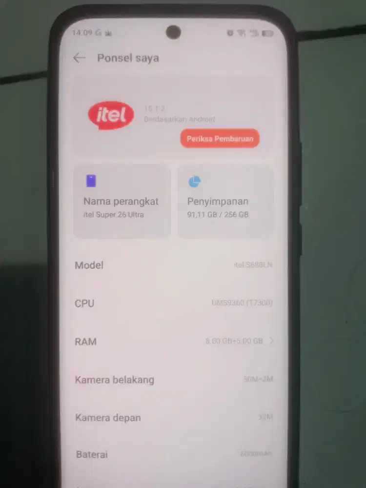 Handphone itel s26 ultra