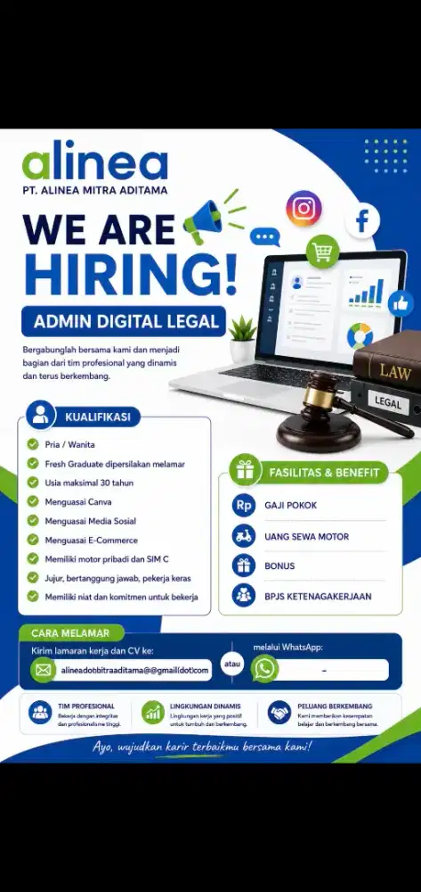 Dibutuhkan segera Digital Admin Legal