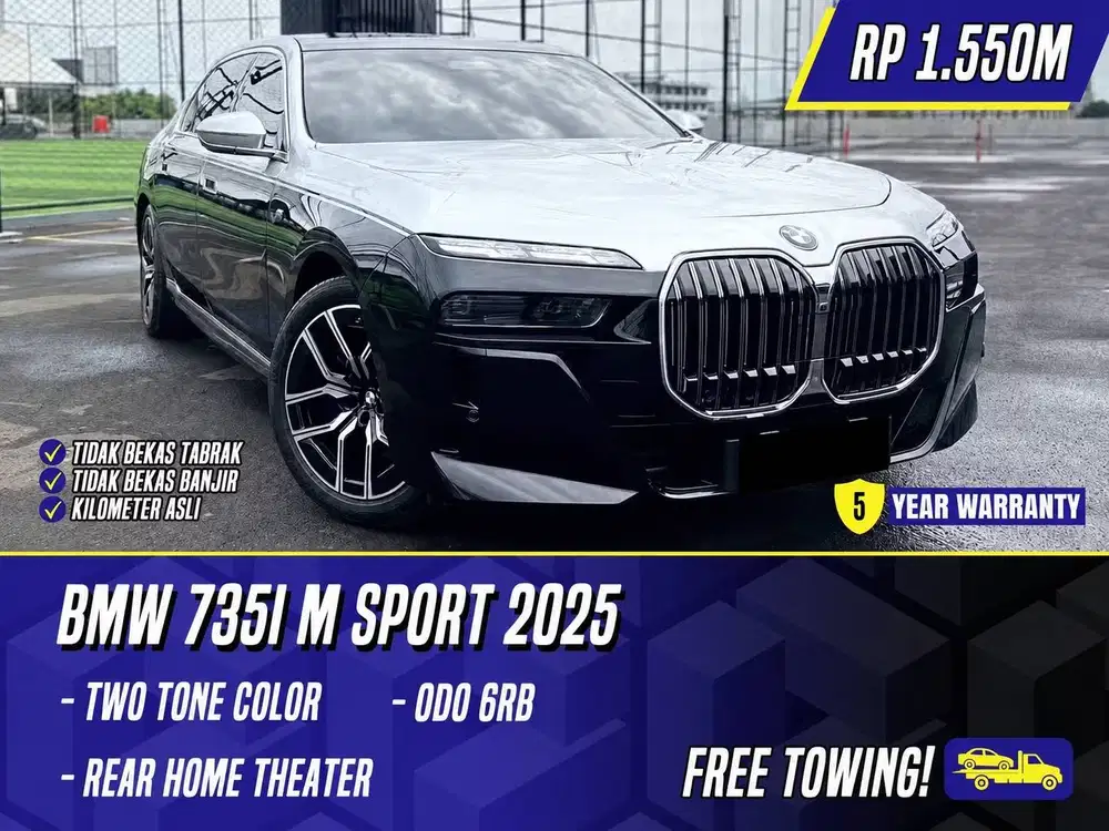 BMW 735i M Sport 2025 NIK 2024 G70 Two Tone Black on Brown Msport