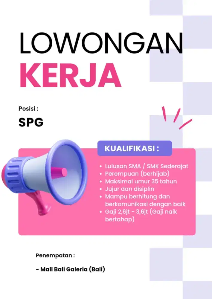 SPG AKSESORIS (URGENT)