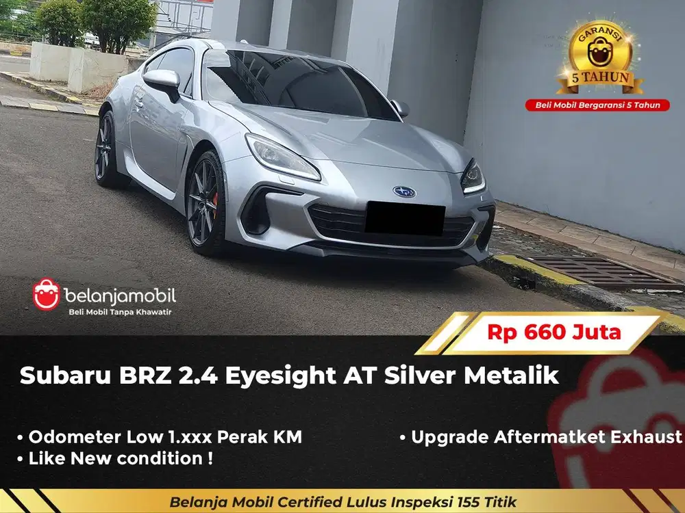 [ KM LOW 1RB ] Subaru BRZ 2.4 Eyesight AT Silver 2024/2025